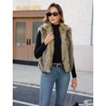 thumbnail image 3 of FIOPHY Womens Faux Fur Vest Stand Collar Sleeveless Open Front Cardigan Top Fuzzy Coats Jacket Fluffy Outwear with Pockets, Mustard Yellow,S, 3 of 8
