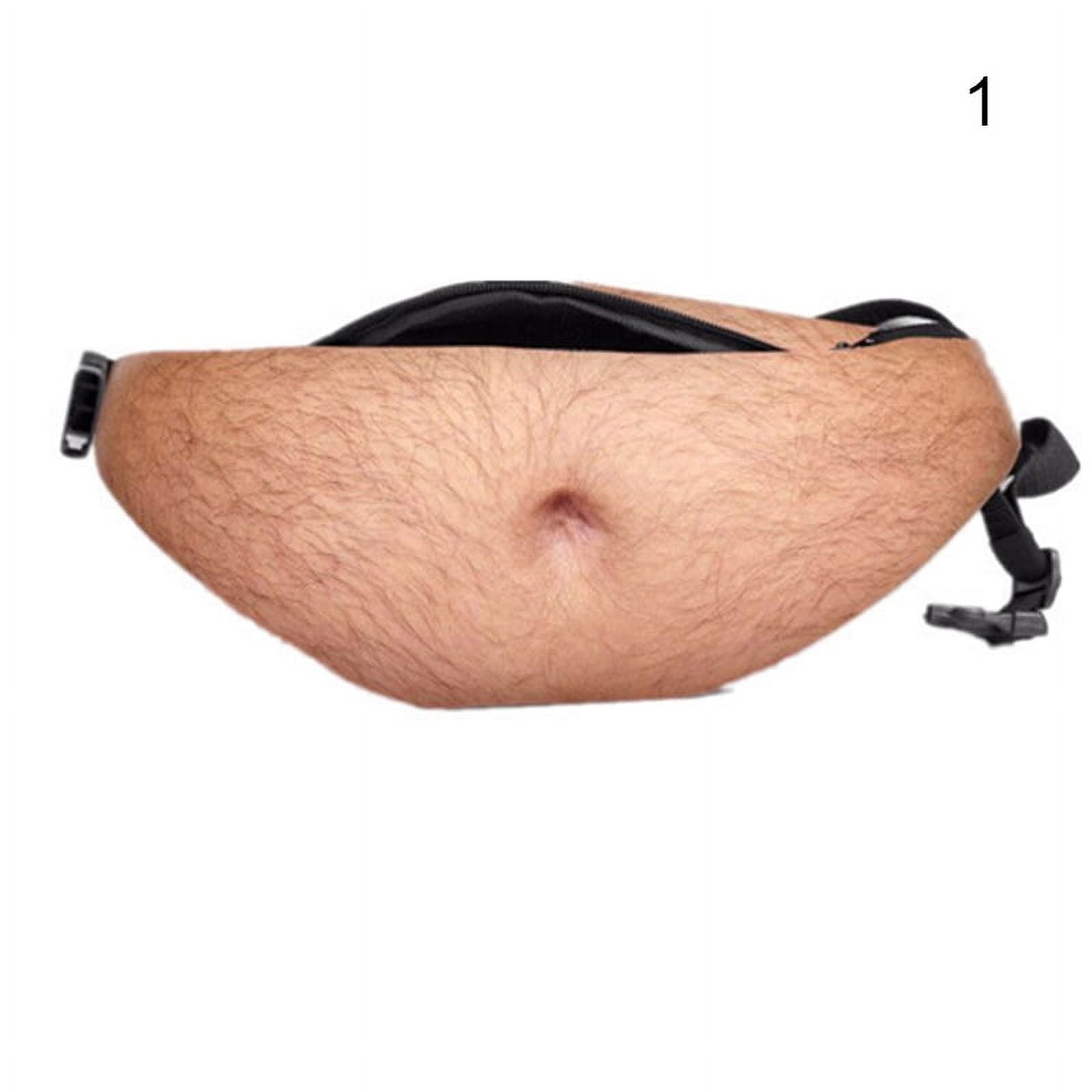 Novelty Beer Belly Fanny Pack For Men Fake Hairy Gut Dad Men Fun