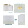 thumbnail image 4 of Inspire Collection Two-Light Satin Brass Summer Linen Shade New Traditional Flush Mount Light, 4 of 6