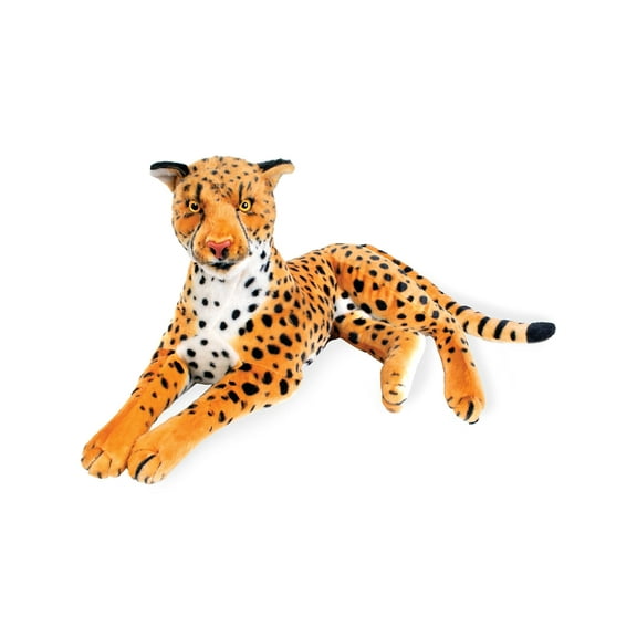 Real Planet 15.5" Gold Cheetah Big Cat Realistic Stuffed Animal, Cute Zoo Animals Plush Toy & STEM Learning Gift for Birthday Boys & Girls