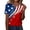 Z03 Red, variant on 4th of July T Shirt Womens Loose Short Sleeve V Neck Patriotic Shirt With Flag Stars Stripes Work Tee Pullover Outfits Red M