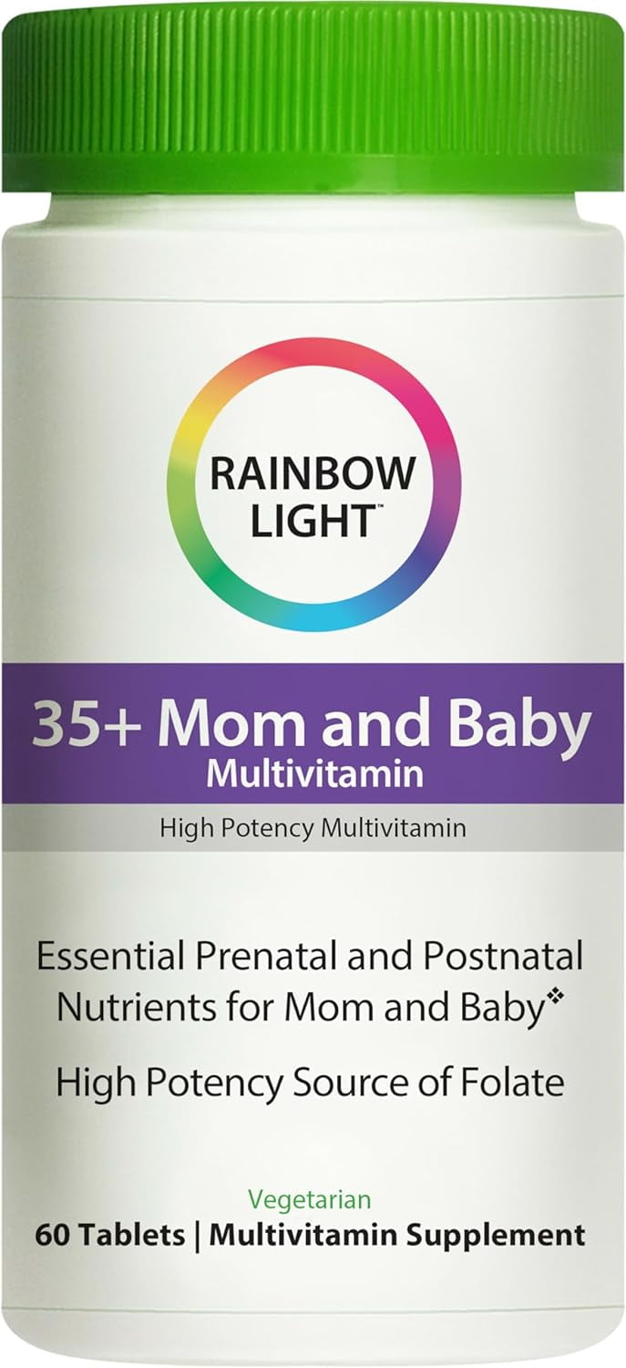 35+ Mom and Baby Multivitamin with Folate and Iron | 60 Vegetarian Tablets | by Rainbow Light