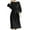 A-Black, variant on Jinhomg Cotton Dresses for Women 2025 Casual Solid Color Work Dress Lightweight Comfy Long Sleeve Tie Waist Knee Length Dress Vacation Boho Dress Fall Saving Black M