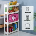 thumbnail image 4 of RYANSTAR RACING 4-Tier Slim Storage Cart with Wheels 3.74'' Wide Rolling Cart for Narrow Spaces Adjustable, 4 of 10