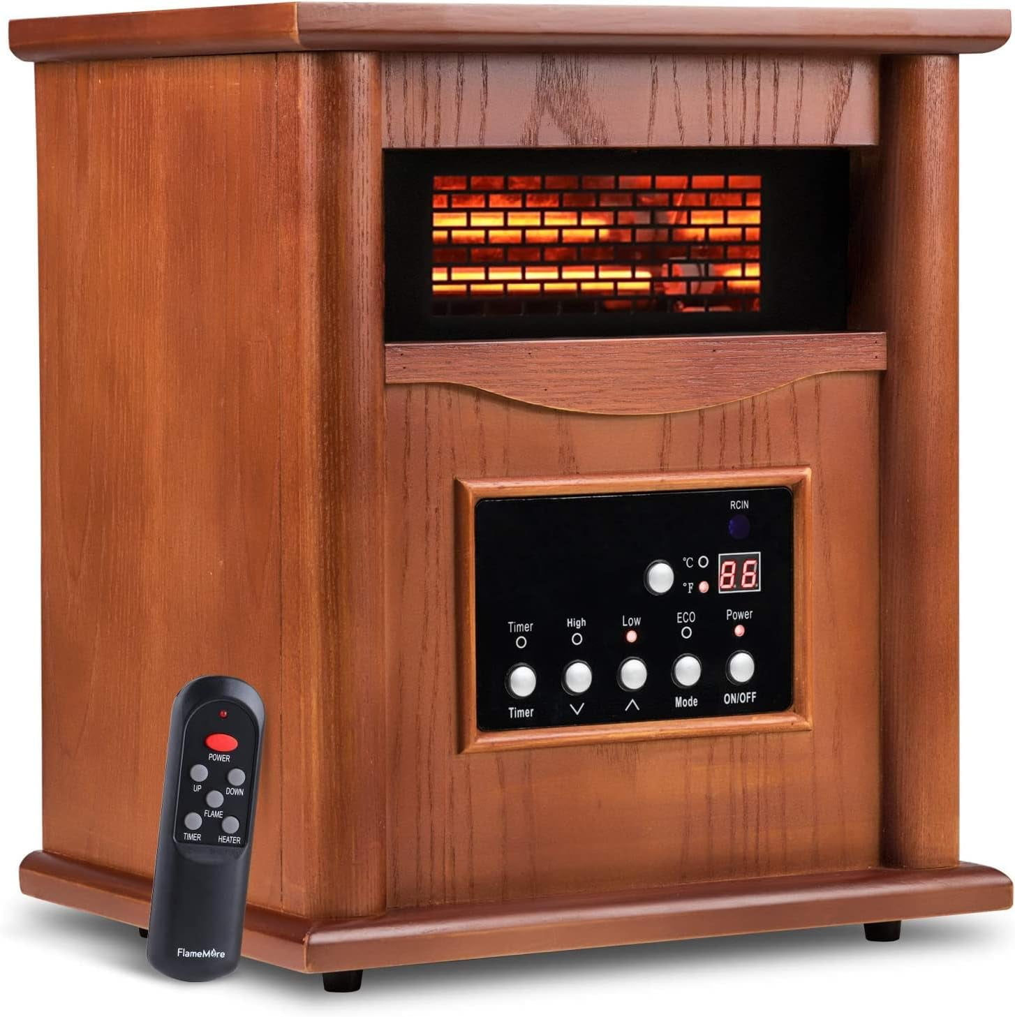 Soleil Electric Infrared Quartz Cabinet Heater with Remote