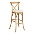 thumbnail image 6 of Canvas Tie Back Cross Back Chair and Bar Stool Seat Cushion in Ivory Linen, 6 of 6