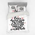 thumbnail image 2 of Saying Duvet Cover Set, Valentines Day Themed Typographic Image with Love Words, Bedding Set with Shams and Fitted Sheet, 3 Sizes, by Ambesonne, 2 of 3