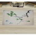 thumbnail image 1 of Japanese Decorative Rug, Cherry Blossom Sakura Tree Branches Romantic Spring Themed Watercolor Picture, Quality Carpet for Bedroom Dorm and Living Room, 6 Sizes, Fern Green, by Ambesonne, 1 of 1