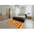 thumbnail image 4 of Ahgly Company Indoor Round Patterned Bold Yellow Area Rugs, 6' Round, 4 of 6