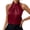 Dark Red, variant on Women Summer Tops Halter Sleeveless Loose Fit Blouse Solid Color Smooth Satin Tank Tops Imitation Silk Party Office Vest Workwear