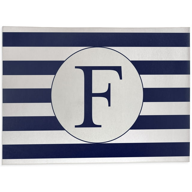 Mono Navy Striped F Indoor Floor Mat by Kavka Designs