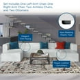 thumbnail image 4 of Sectional Sofa Set, Faux Vegan Leather, White, Modern Contemporary Urban Design, Living Lounge Room Hotel Lobby Hospitality, 4 of 10