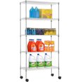 thumbnail image 1 of QueipA Storage Shelves Heavy Duty Shelving 5 Tier Layer Wire Shelving Unit with Wheels, 1 of 8