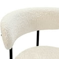 thumbnail image 3 of Aeon 22 Inch Set of 2 Dining Chairs, Black Metal Frame, Off White Boucle, 3 of 5