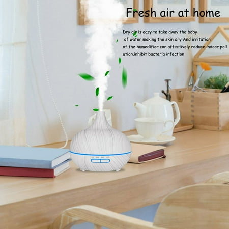 

UNLLLL Wooden Grain Humidifier For Yoga In The Bedroom 550ml Aromatic Spray Humidifier Quiet Andfast Humidification In The Whole Room Colorful Lights And White for Home Outdoor Car