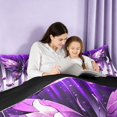 thumbnail image 4 of Homewish Purple Butterfly Twin Comforter Sets, Diamonds Glitters Print Bedding Set, Black Reversible, 2pcs 1 Comforter and 1 Pillowcase, 4 of 6
