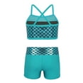 thumbnail image 2 of Sholeno Girls 2 Piece Dance Outfits Sequins Crop Top with Shorts for Ballet Jazz Hip Hop Performance Lake Blue 12, 2 of 7