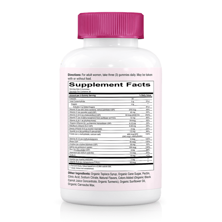  SmartyPants Women's Complete Multivitamin Dietary Supplement  Netcount, Blueberry, Gummy 240 Count : Health & Household