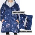 thumbnail image 3 of Catalonia Oversized Hoodie Blanket with Zipper, Wearable Sherpa Sweatshirt Pullover, Soft Warm Comfortable Jacket for Adults Men Women, Navy Astrology, 3 of 7