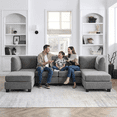 thumbnail image 4 of Howcool Cloud Couch Modular Sectional Sofa, 6 Seat 120" U Shaped Convertible Couch with Removable Back & Seat Cushions,Thick Cushions and 2 Storage Ottomans for Living Room, Dark Gray, 4 of 9