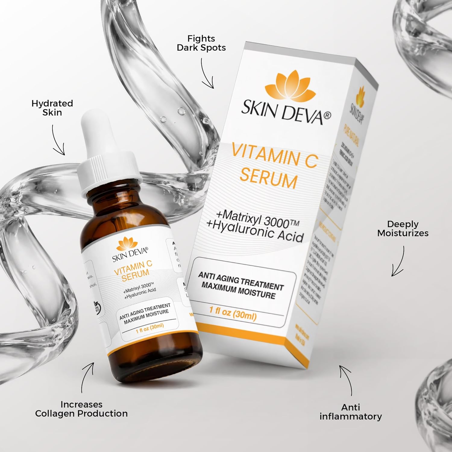 Skin Deva Vitamin C & Hyaluronic Acid Serum, 1 oz photo 2