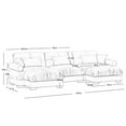 thumbnail image 3 of Villeston 133.8" 3-Seater Comfy Modular Sectional Sofa, U Shaped Couch with Deep Seat for Living Room(Chenille Blue), 3 of 8