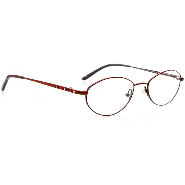 Optical Eyewear Oval Shape Metal Full Rim Frame Prescription Eyeglasses Rx Ruby Lust 