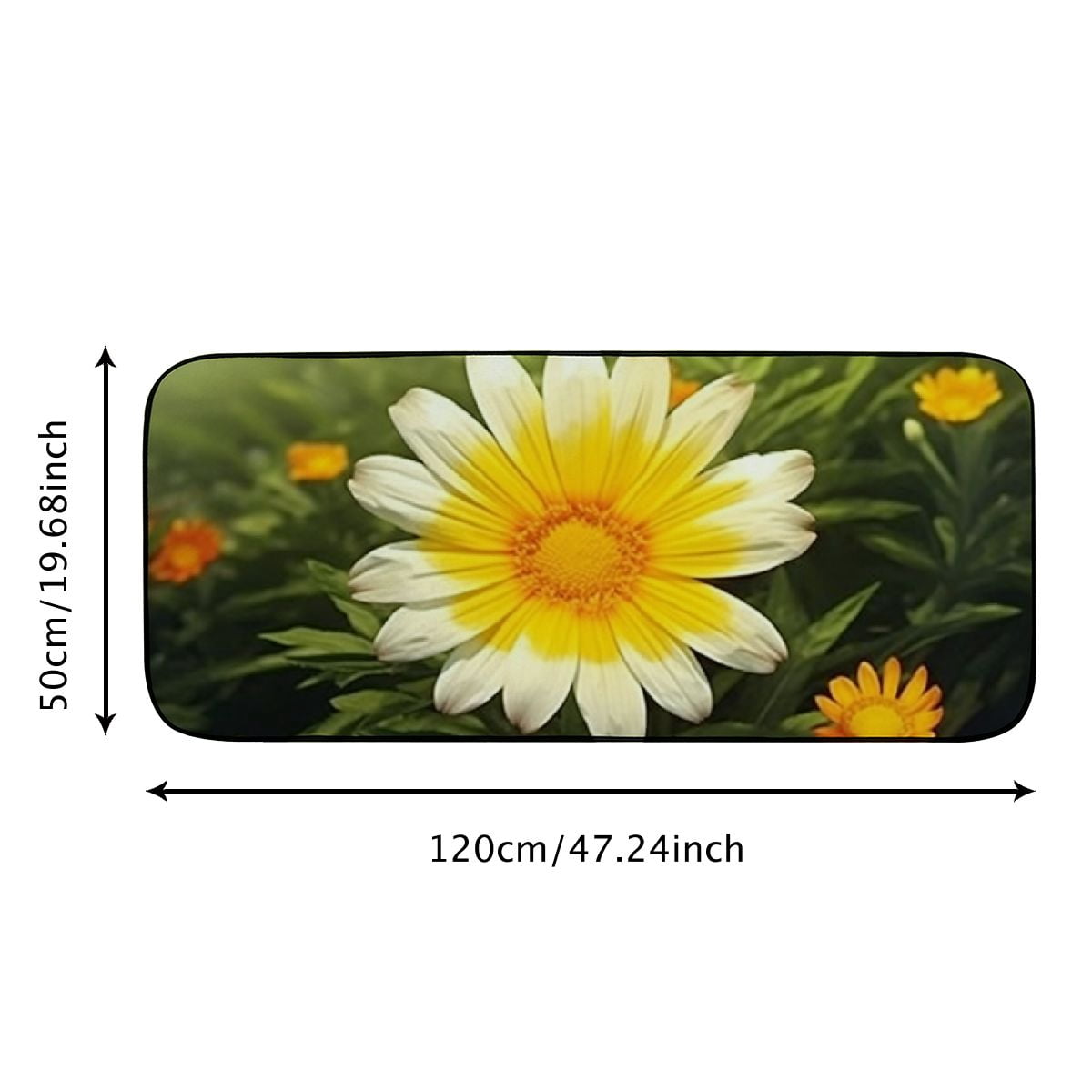 PHYHOO Doormat Floor Rug/Mat - Harsh Aster Family Garden Flowers ﻿Decorative Door Mat, Door Mat with Non-Slip Rubber Backing, Easy Cleaning, Traps Dirt, Rug for Entry, Patio, Garage