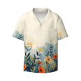 thumbnail image 3 of Goofa Floral Mountain Landscape Printed Men's Casual Short-sleeved Shirt,Lightweight Breathable Button-down,Summer Casual men's top,Versatile Fashion shirt-Medium, 3 of 7
