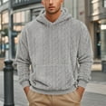 thumbnail image 6 of Fgnfyis Men's Fall and Winter Hooded Jacquard Padded Sports Casual Sweater Hoodies for Men Grey S, 6 of 7