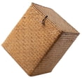 thumbnail image 5 of Cesta de almacenamiento Cesta de almacenamiento grande con tapa Cesta de paja Cesta tejida de paja, 5 of 5