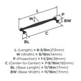 thumbnail image 4 of Amerock Enlivity 7-9/16 inch (192mm) Center-to-Center Matte Black Cabinet Pull, 4 of 5