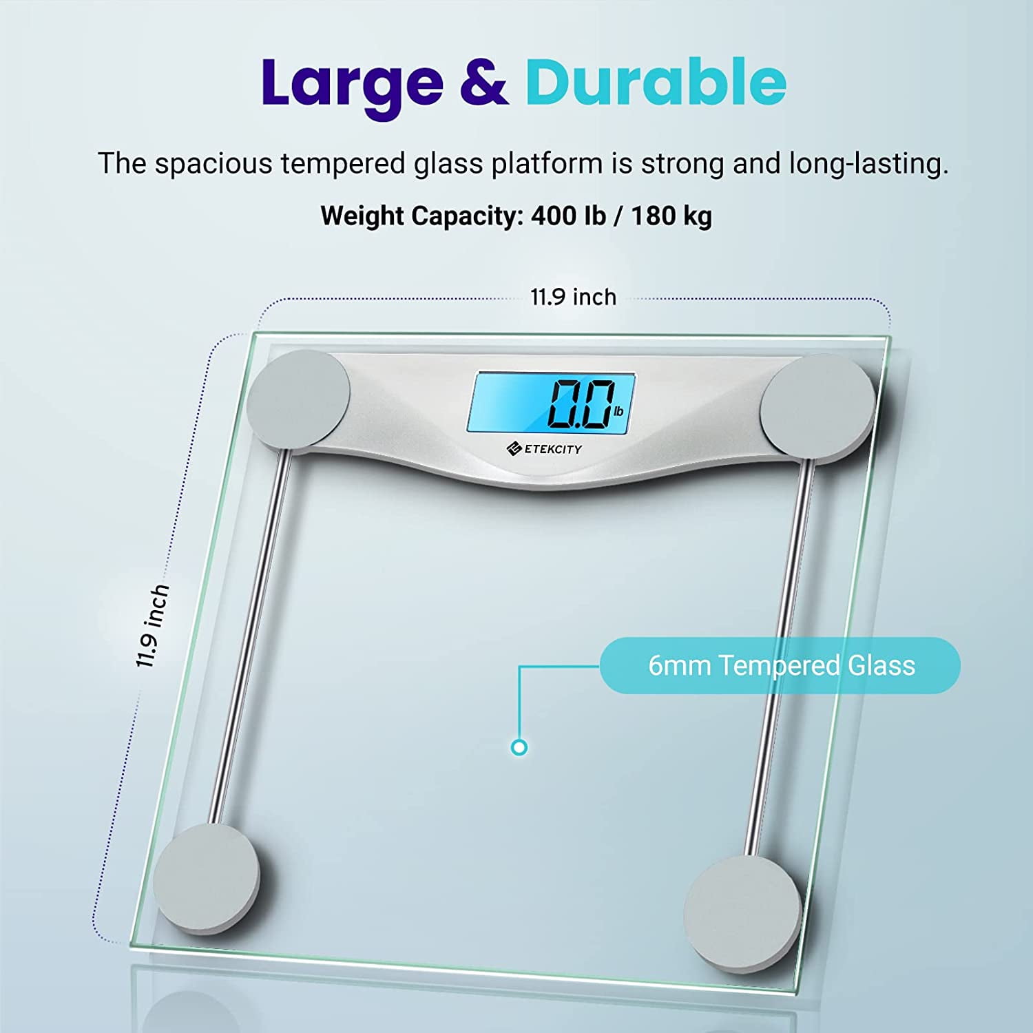 Etekcity Scale for Body Weight, Bathroom Digital Weighing Machine for  People, Extra Wide Platform and High Capacity, Accurate and Safe, Large  Number