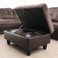 thumbnail image 4 of PonLiving 3 PCS Living Room Set, Sectional Sofa Set, Sectional Sofa in Home, with Storage Ottoman and Matching Pillows, Foam (Left Hand Facing, Chocolate 2), 4 of 12