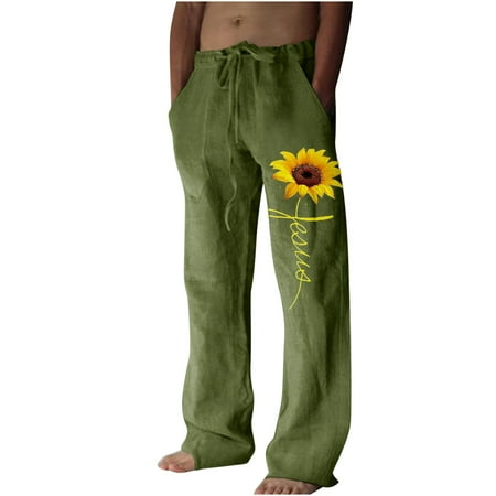 

Men s Casual Print Wide Leg Lounge Pants Loose Drawstring Elastic Waist Sweatpants