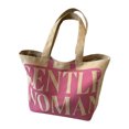 thumbnail image 3 of 9117 Bolso Lona Con Letras Grandes Impresas A La Bolso Hombro Informal Con Nueva Textura 2024, 3 of 9