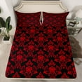 thumbnail image 2 of jejeloiu Vintage Damask Twin 3-Piece Microfiber Jacquard Sheet Set, 2 of 7