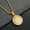 Gold color, variant on Men's Bible Verse Prayer CZ Necklace Christian Jewelry 14K Yellow Gold Praying Hands Coin Medal Pendant Necklaces