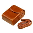 thumbnail image 1 of Bolso bandolera para cámara, ligero, de piel sintética, con correa para el hombro, práctico para llevar Marrón, 1 of 9