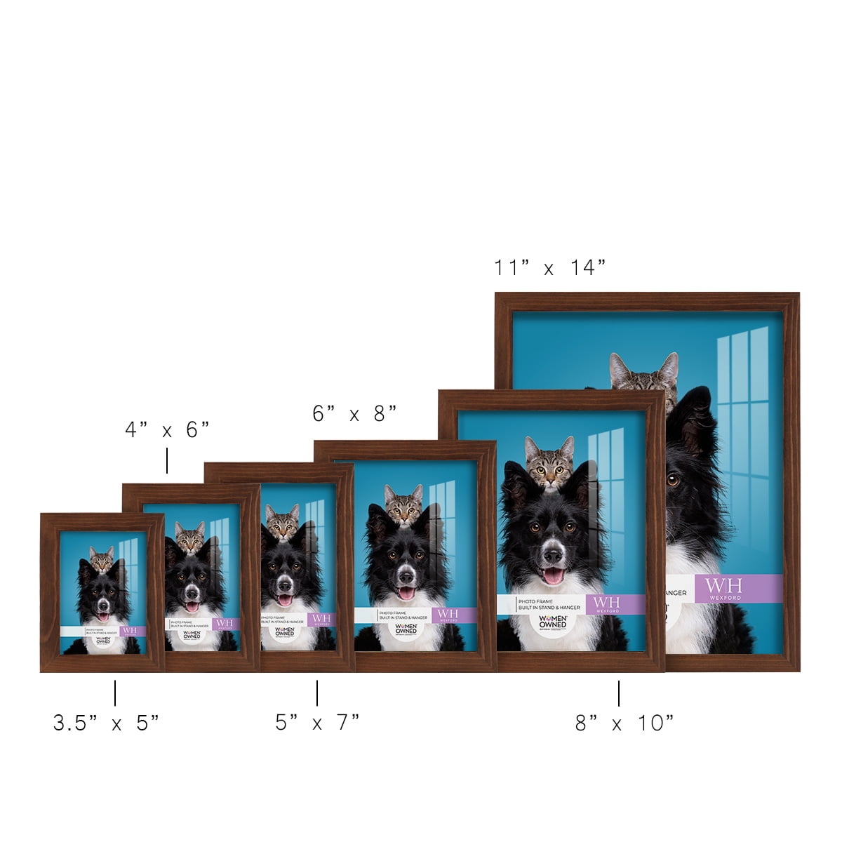 Woodgrain 8 in. x 10 in. Chestnut Picture Frame Set (Set of 4)