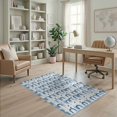 thumbnail image 2 of ODIKA 4'x6' Blue White Geometric Arch Pattern Washable Area Rug Modern Abstract Design with Circular Accents Pet Friendly, Non-Shedding for Bedroom, Reading Nook, 2 of 7