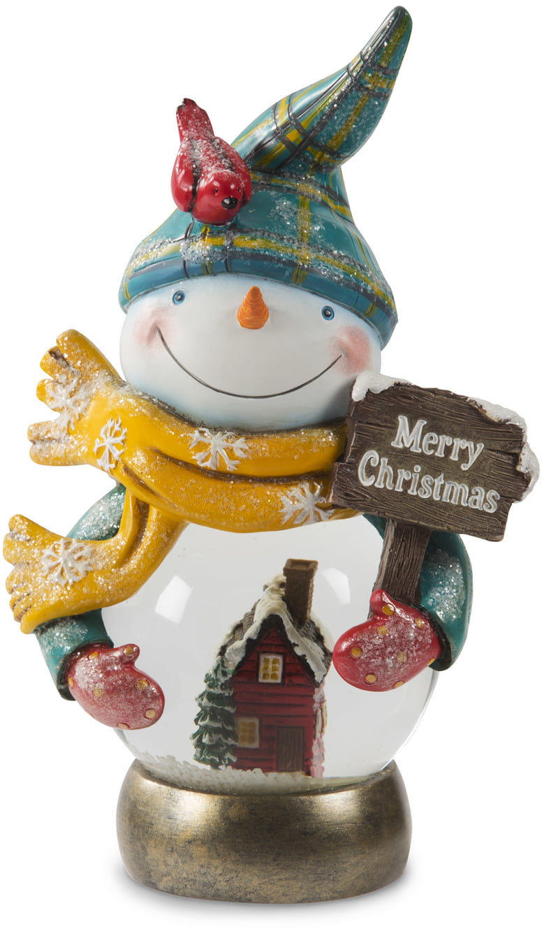 Let it Snow Roly Poly Snowman 80mm Water Globe