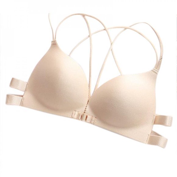 Liquidation Soutiens-Gorge pour Femmes à Fermeture devant Rembourrés Sans Armatures à Bretelles Super Rehausseur Soutien-Gorge Léger Femmes intimes Dos Nu sous-Vêtements