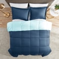 thumbnail image 4 of Nestl  All Season Down Alternative Reversible Comforter Set Navy/Aqua King 3 Piece, 4 of 5