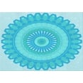 thumbnail image 1 of Ahgly Company Machine Washable Indoor Rectangle Transitional Bright Turquoise Blue Area Rugs, 2' x 5', 1 of 7
