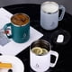 thumbnail image 1 of Taza de café de acero inoxidable con líneas de medición - taza aislante de doble pared de 20oz para bebidas calientes y frías, blanca/gris/verde, 1 of 6
