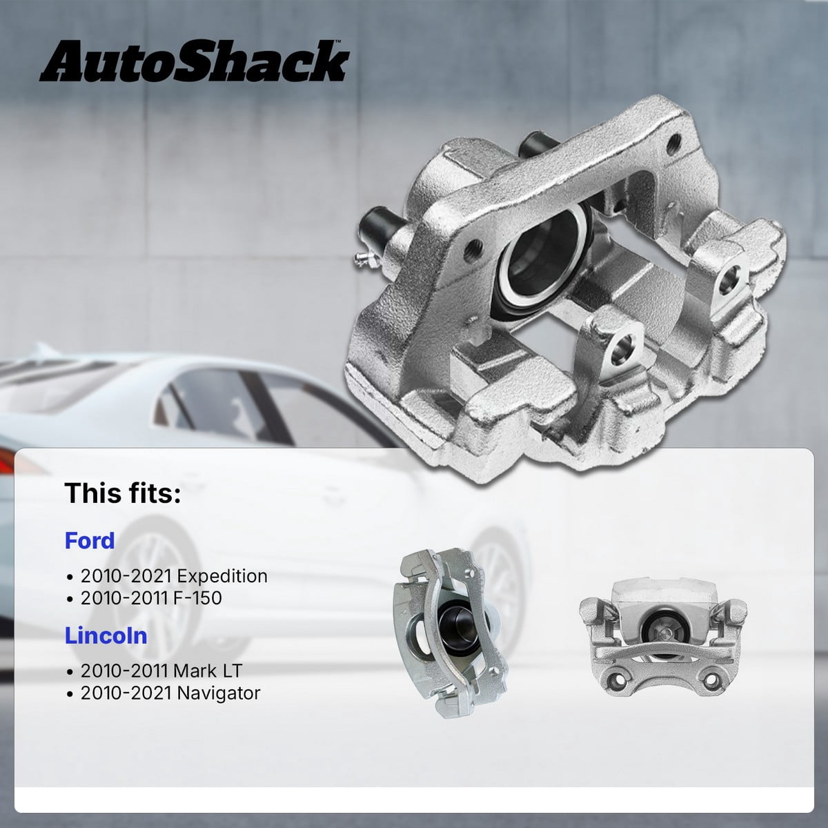 AutoShack Front Brake Caliper for Ford & Lincoln, F-150 2010-2011 Expedition 2010-2021 Navigator 2010-2021, 4WD RWD AWD V6 3.5L 3.7L V8 4.6L 5.0L 5.4L 6.2L, Right