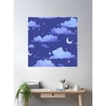 thumbnail image 2 of Dark Starry Night, Stars And Moons Poster Wall Art, Modern Wall Decor, 30x30 UNFRAMED, 2 of 3