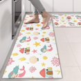 thumbnail image 2 of Kitchen Rugs Sets Of 2,White Mermaid Pattern Anti Fatigue Kitchen Mat Rugs Non Slip Washable,Decorative Kitchen Floor Mats for Kitchen,Sink,Laundry,17"X47", 2 of 5