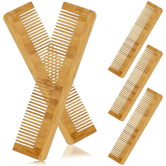 5Pcs Wooden Combs Bamboo Anti-Static Wood Hair Comb for Women Men Thick Wavy or Straight Hair